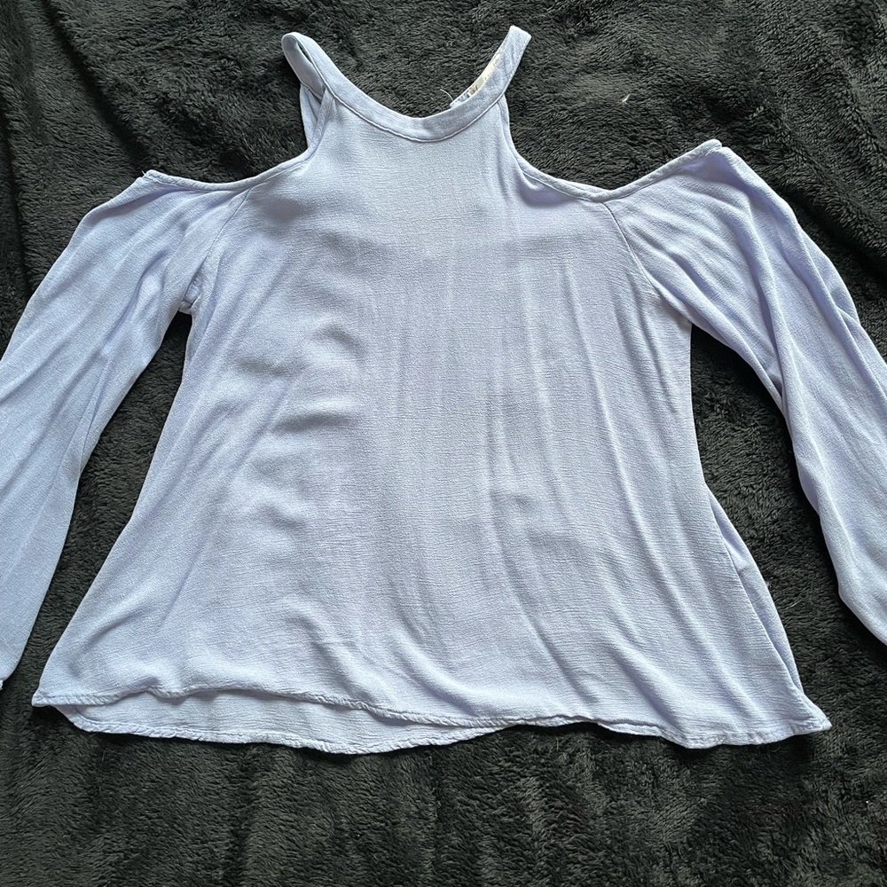 Open shoulder blue blouse (Size S)